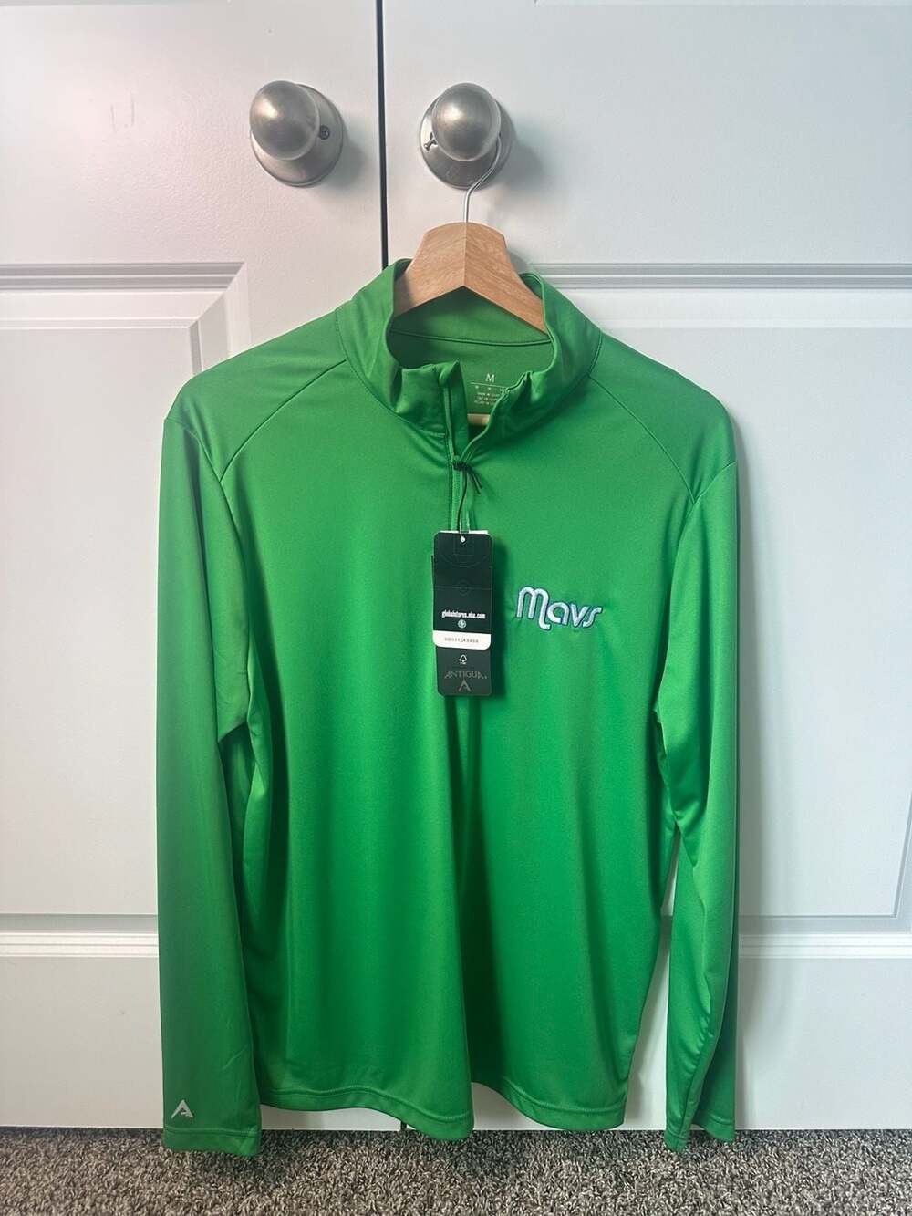 Antigua Dallas Mavericks Tribute Q-Zip Pullover Kelly Green